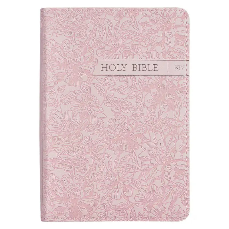 Blush Rose Faux Leather Floral King James Version Pocket Bible