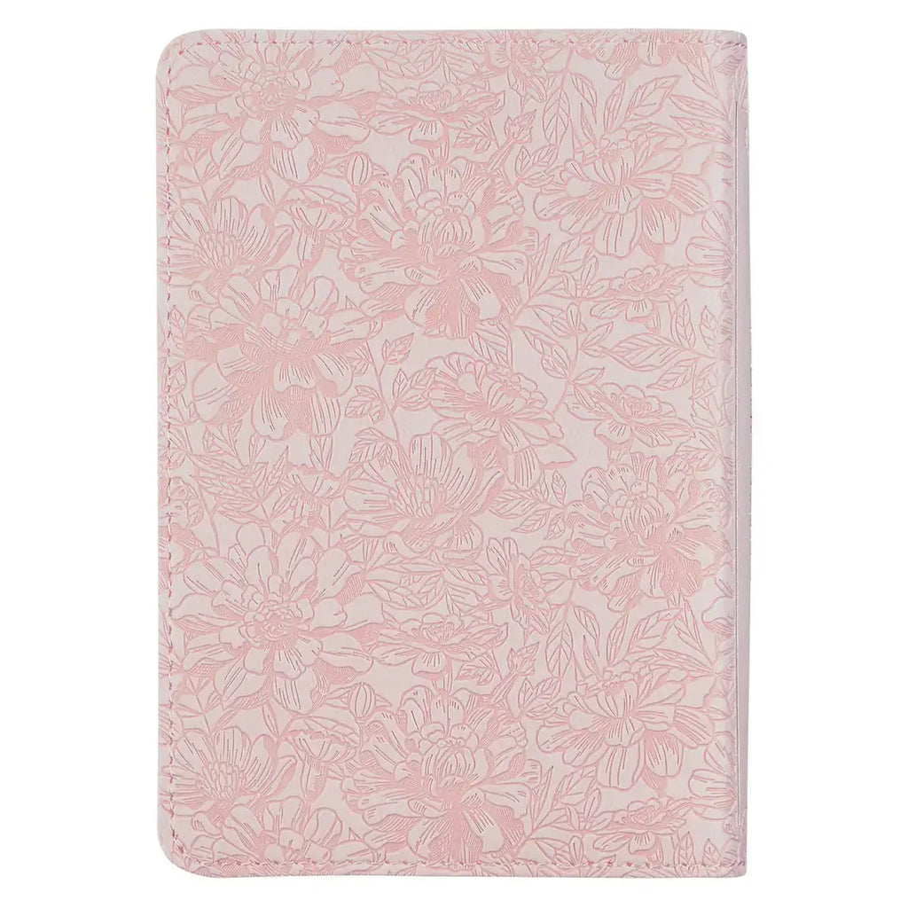 Blush Rose Faux Leather Floral King James Version Pocket Bible