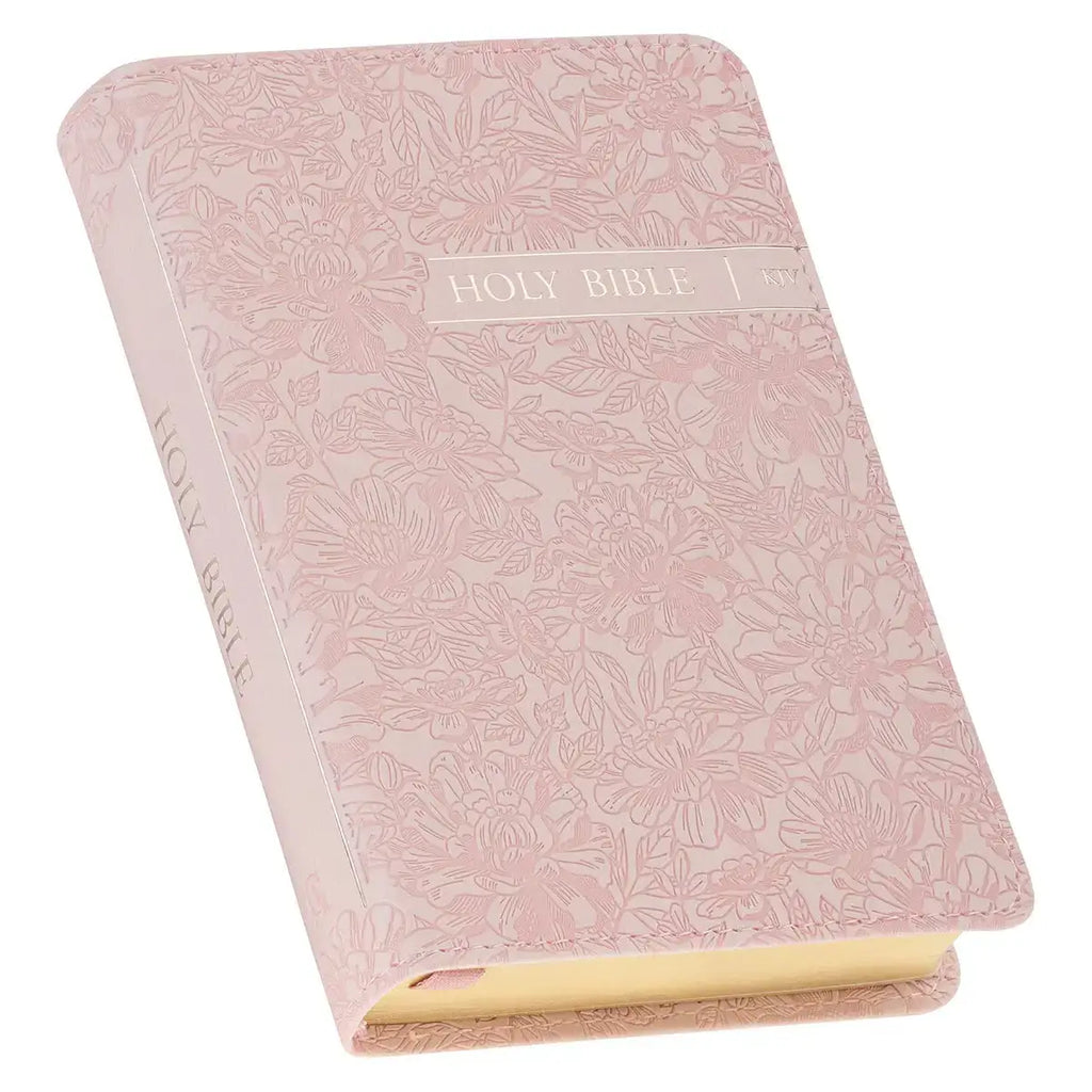 Blush Rose Faux Leather Floral King James Version Pocket Bible