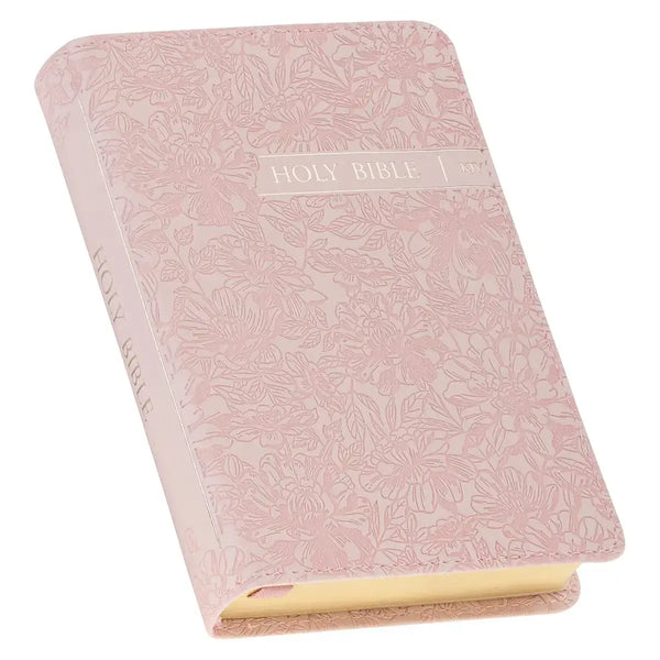 Blush Rose Faux Leather Floral King James Version Pocket Bible