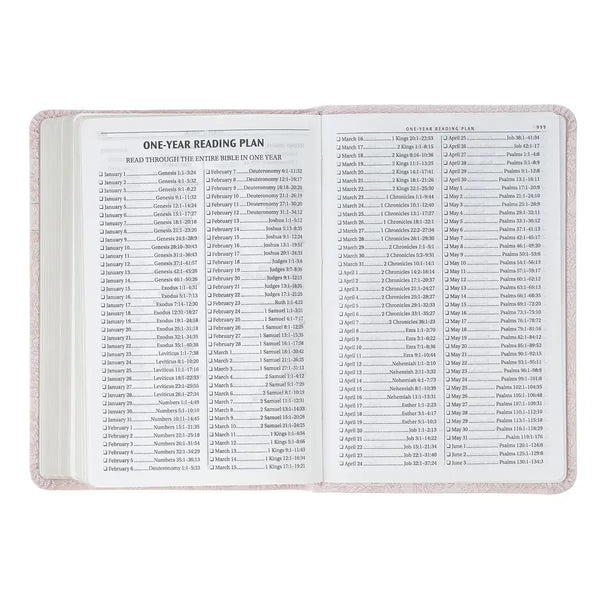 Blush Rose Faux Leather Floral King James Version Pocket Bible