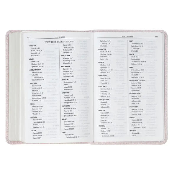Blush Rose Faux Leather Floral King James Version Pocket Bible