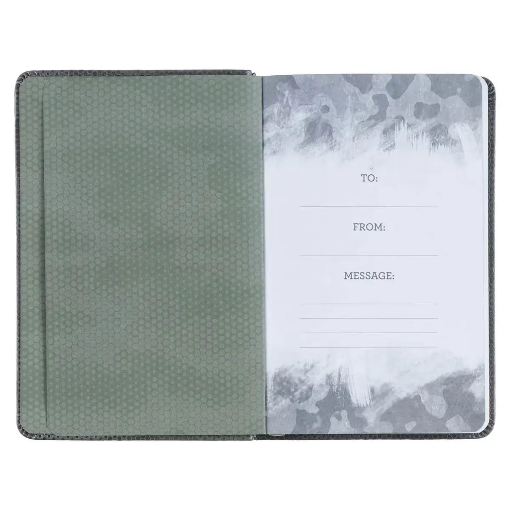 Brown Camo Faux Leather Pocket Devotional for Guys