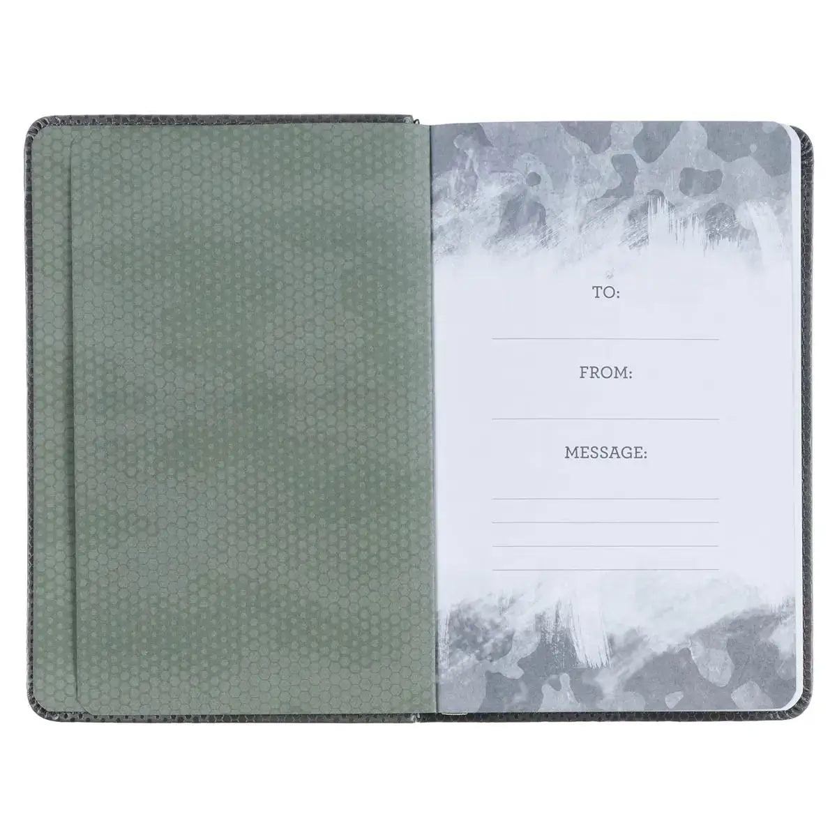 Brown Camo Faux Leather Pocket Devotional for Guys