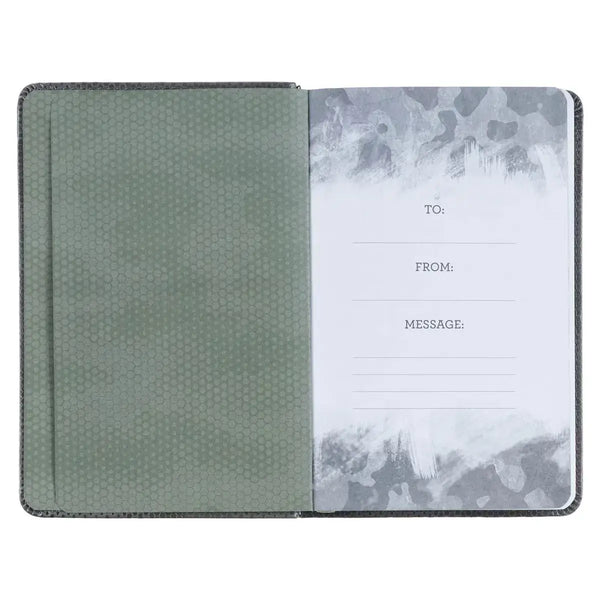 Brown Camo Faux Leather Pocket Devotional for Guys
