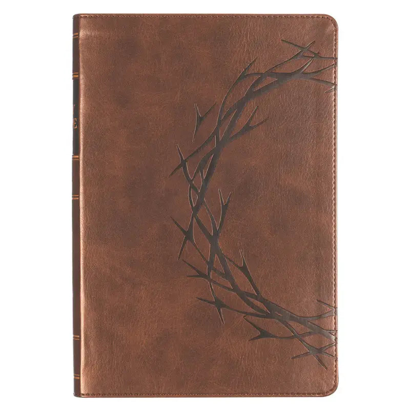 Brown Crown of Thorns Giant Print Full-size King James Version Bible with Thumb Index Main image