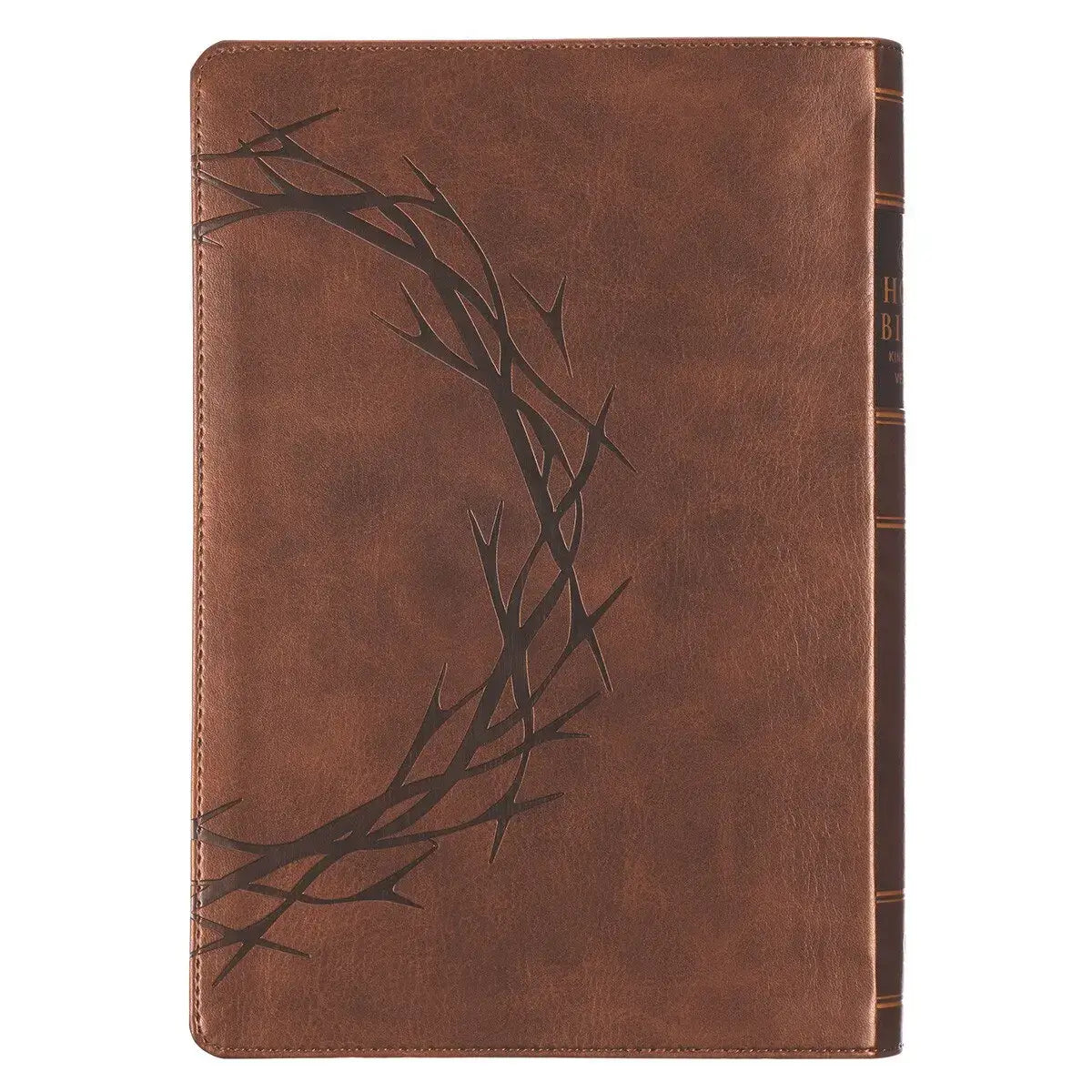 Brown Crown of Thorns Giant Print Full-size King James Version Bible with Thumb Index