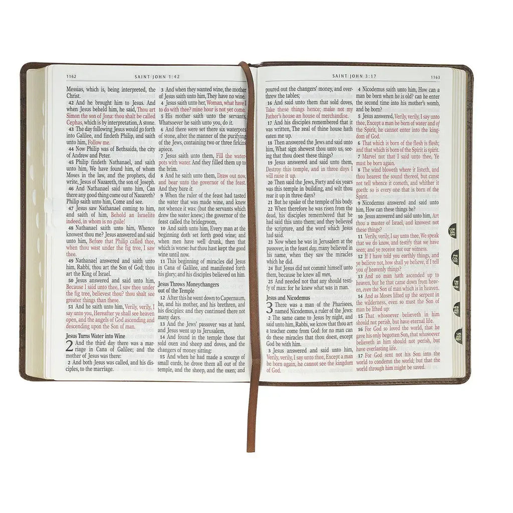 Brown Crown of Thorns Giant Print Full-size King James Version Bible with Thumb Index