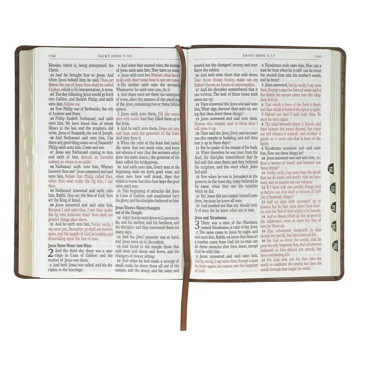 Brown Crown of Thorns Giant Print Full-size King James Version Bible with Thumb Index
