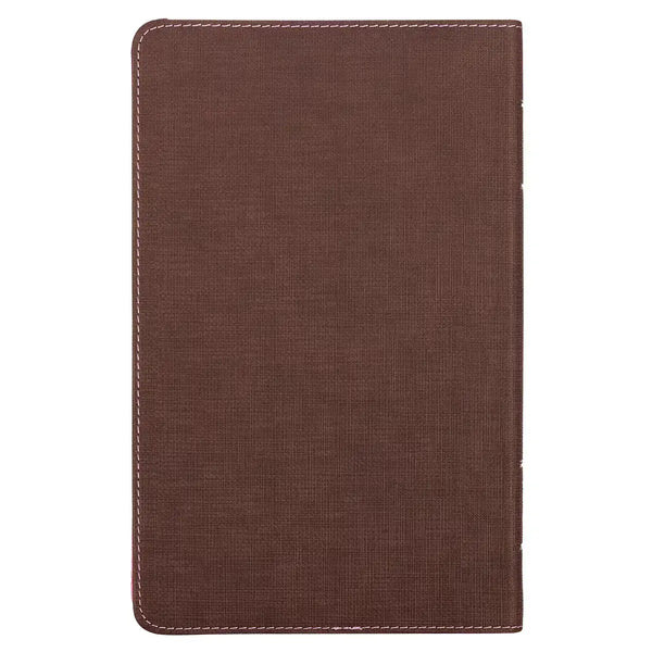 Brown & Berry Pink Faux Leather Giant Print Standard-size King James Version Bible with Thumb Index