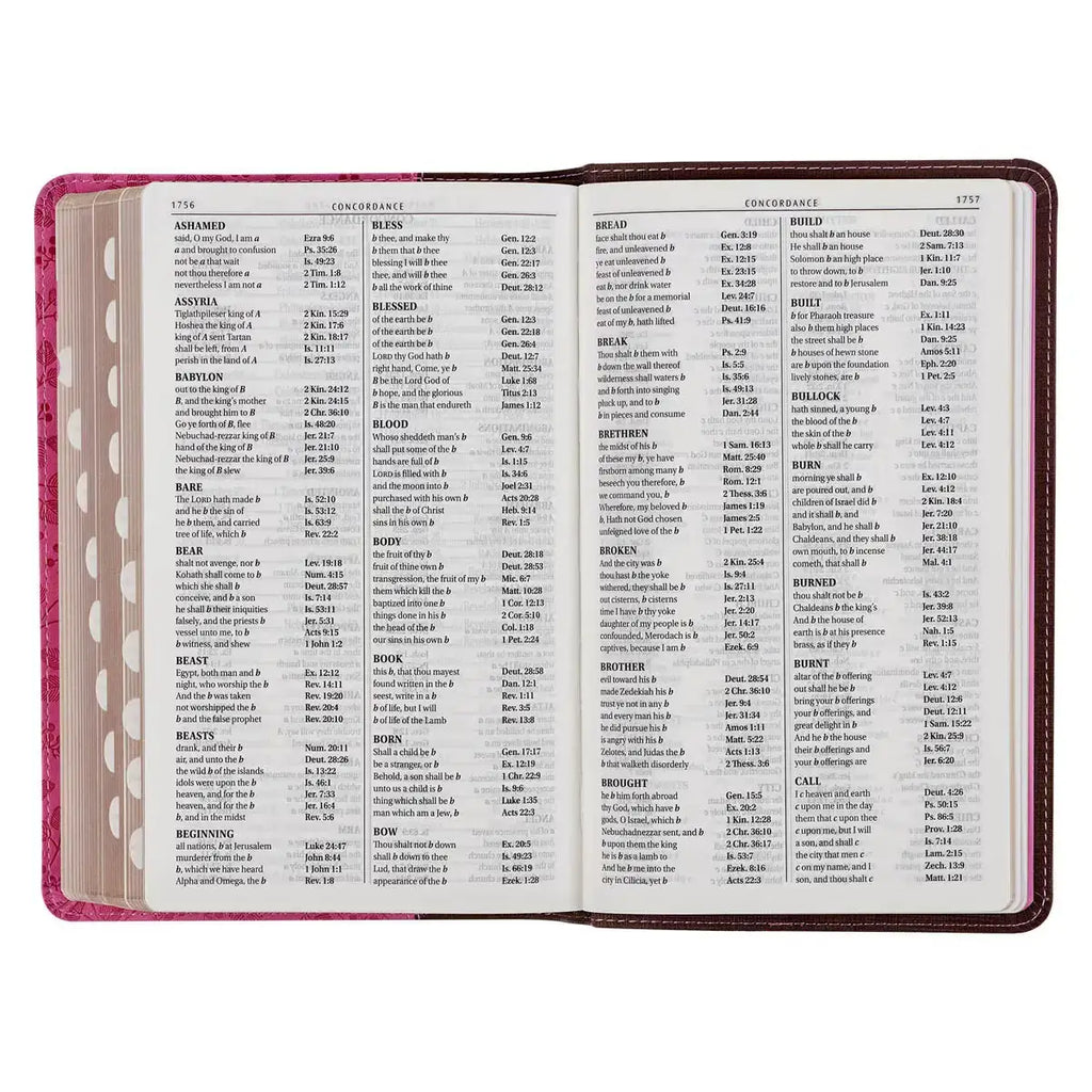 Brown & Berry Pink Faux Leather Giant Print Standard-size King James Version Bible with Thumb Index