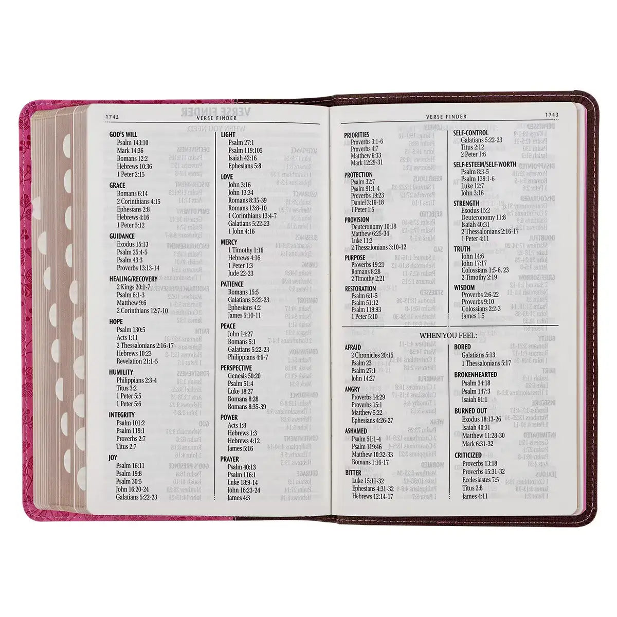 Brown & Berry Pink Faux Leather Giant Print Standard-size King James Version Bible with Thumb Index