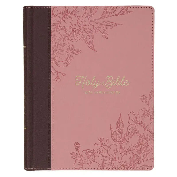 Brown & Pink Faux Leather Hardcover Note-taking Bible