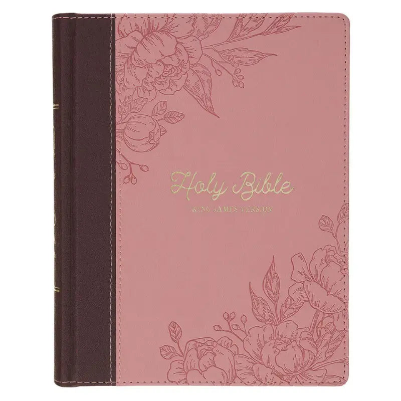 Brown & Pink Faux Leather Hardcover Note-taking Bible Main image