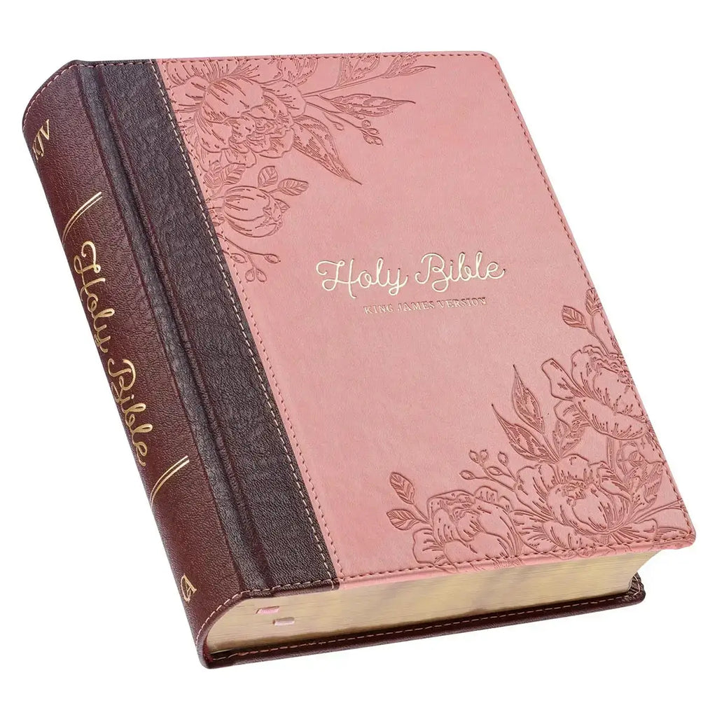 Brown & Pink Faux Leather Hardcover Note-taking Bible
