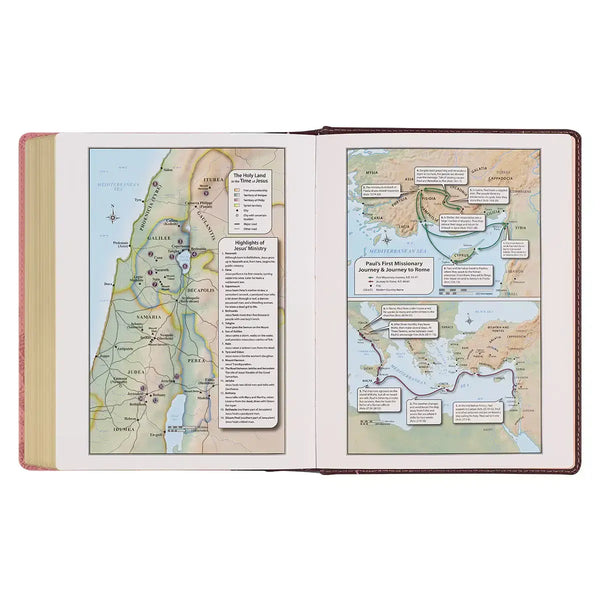 Brown & Pink Faux Leather Hardcover Note-taking Bible