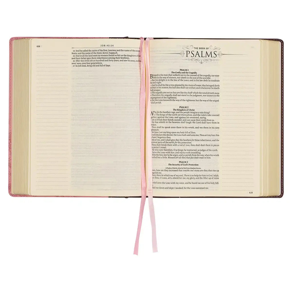Brown & Pink Faux Leather Hardcover Note-taking Bible