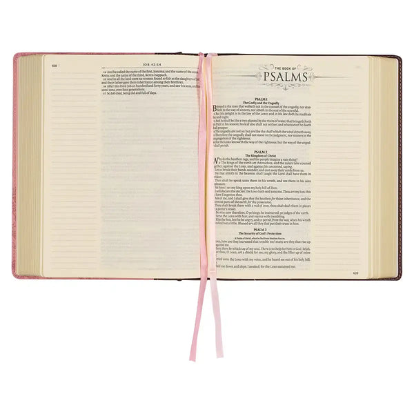 Brown & Pink Faux Leather Hardcover Note-taking Bible