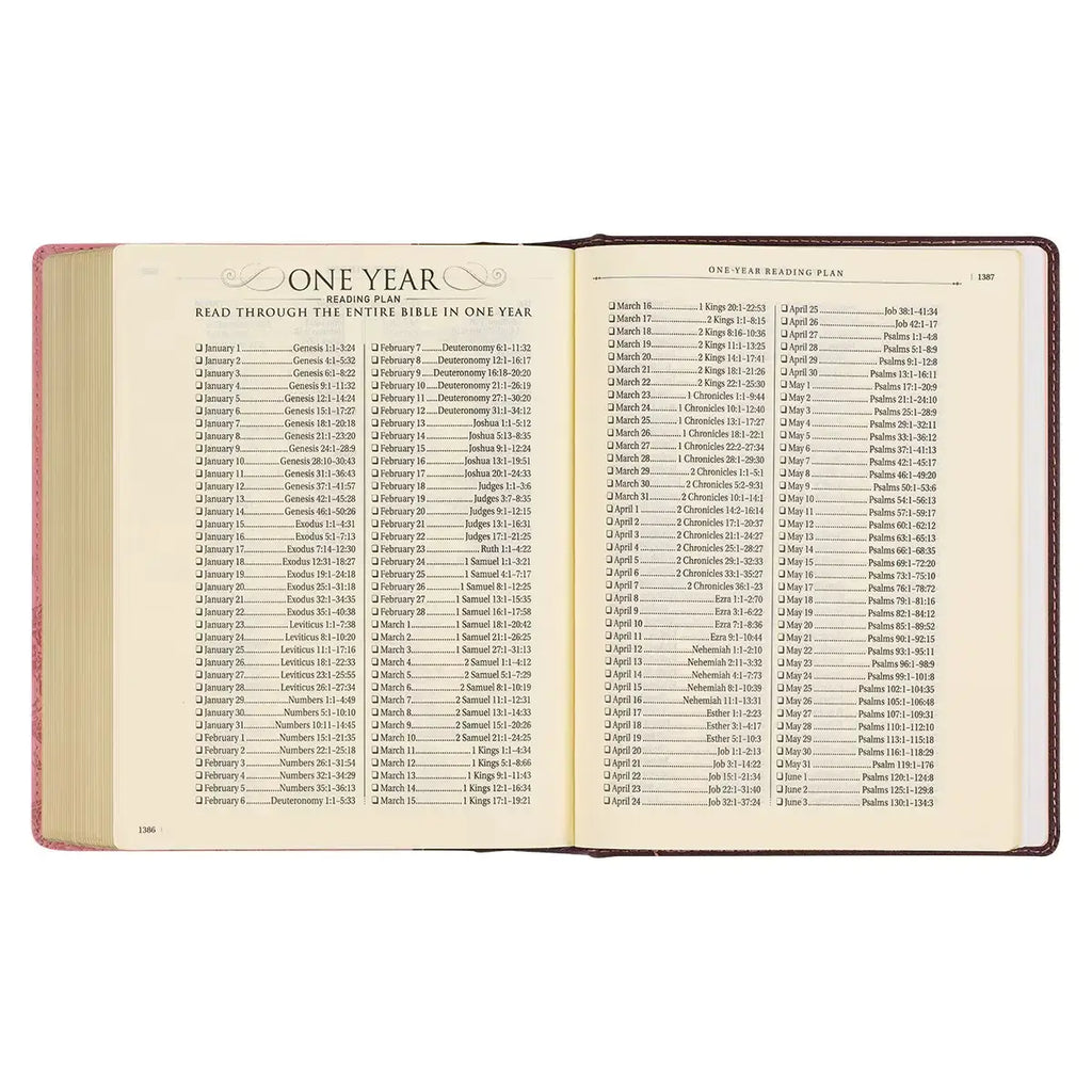 Brown & Pink Faux Leather Hardcover Note-taking Bible