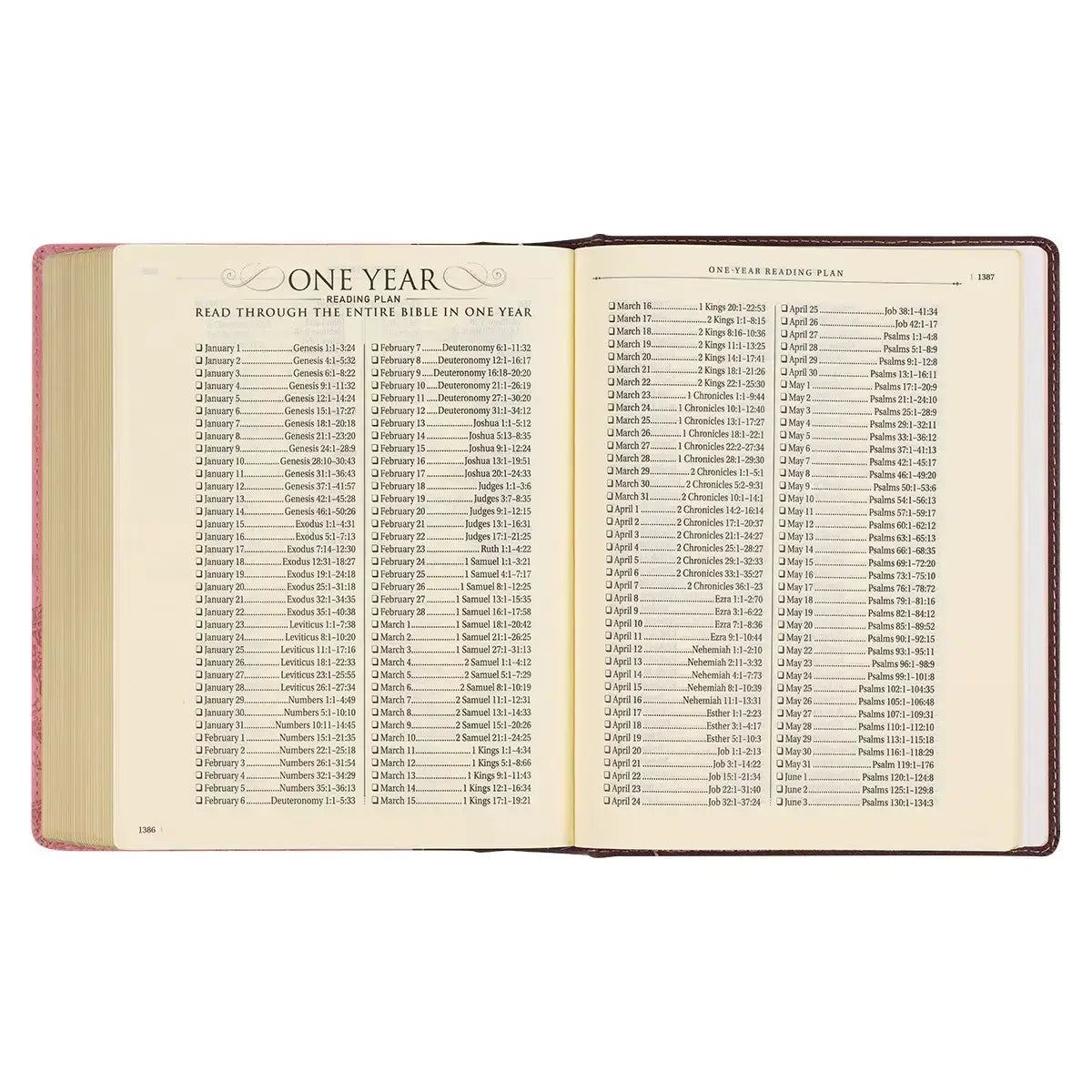 Brown & Pink Faux Leather Hardcover Note-taking Bible