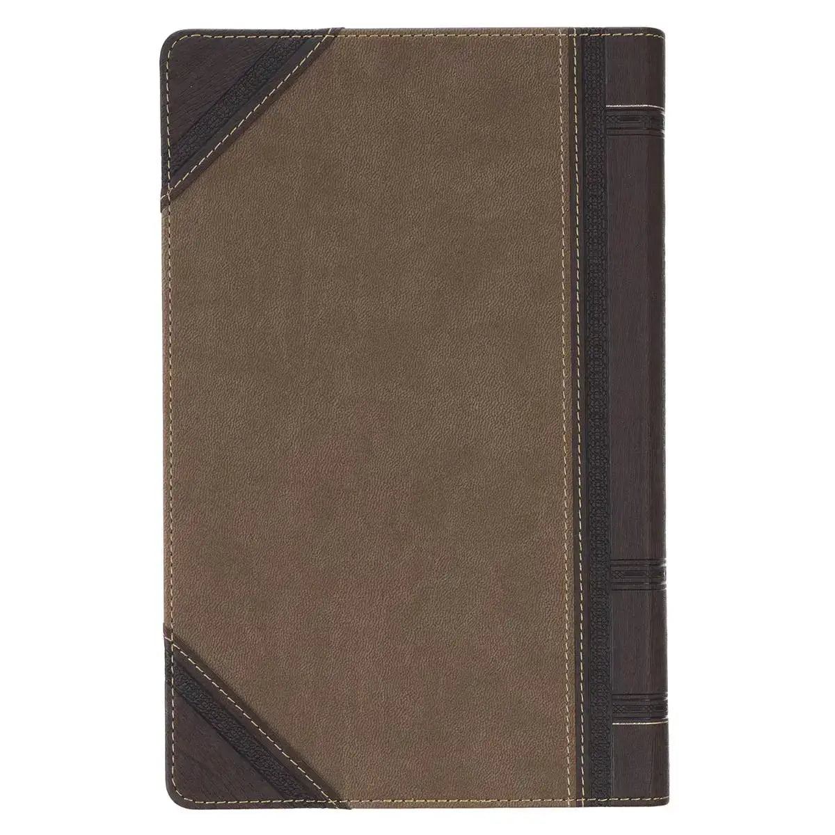 Brown & Tan Faux Leather Standard-size Giant Print King James Version Bible with Thumb Index Secondary image