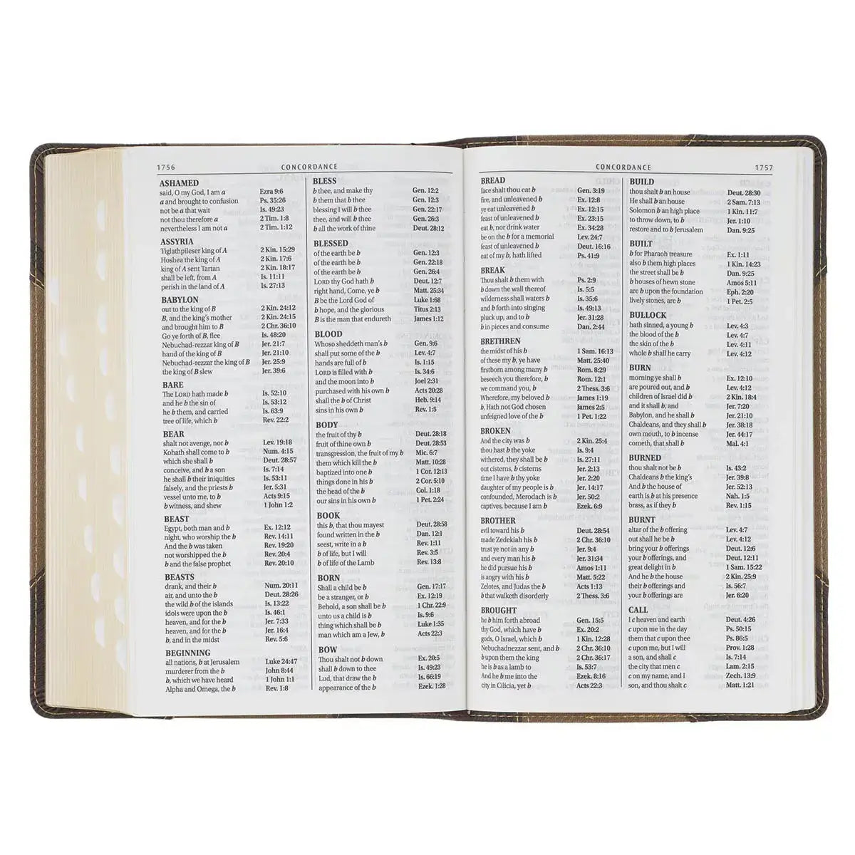 Brown & Tan Faux Leather Standard-size Giant Print King James Version Bible with Thumb Index