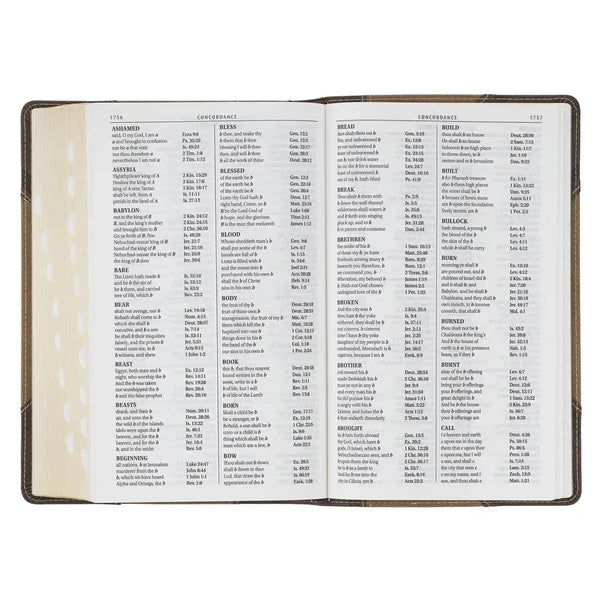 Brown & Tan Faux Leather Standard-size Giant Print King James Version Bible with Thumb Index
