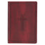 Burgundy Cross Faux Leather Large Print Thinline King James Version Bible with Thumb Index