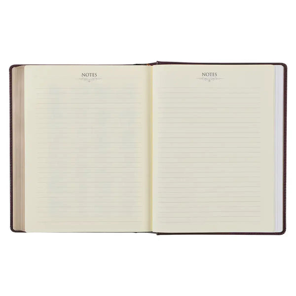 Burgundy Diamond Grid Faux Leather Hardcover Large Print KJV Note-taking Bible