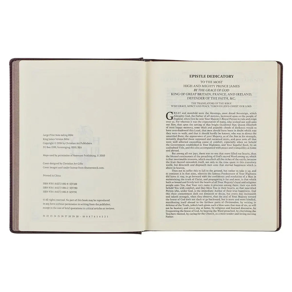 Burgundy Diamond Grid Faux Leather Hardcover Large Print KJV Note-taking Bible