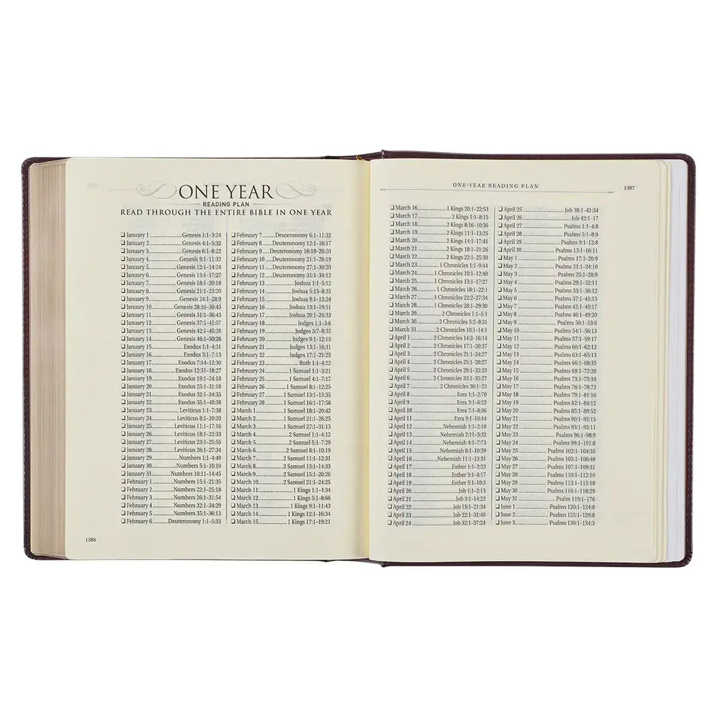 Burgundy Diamond Grid Faux Leather Hardcover Large Print KJV Note-taking Bible