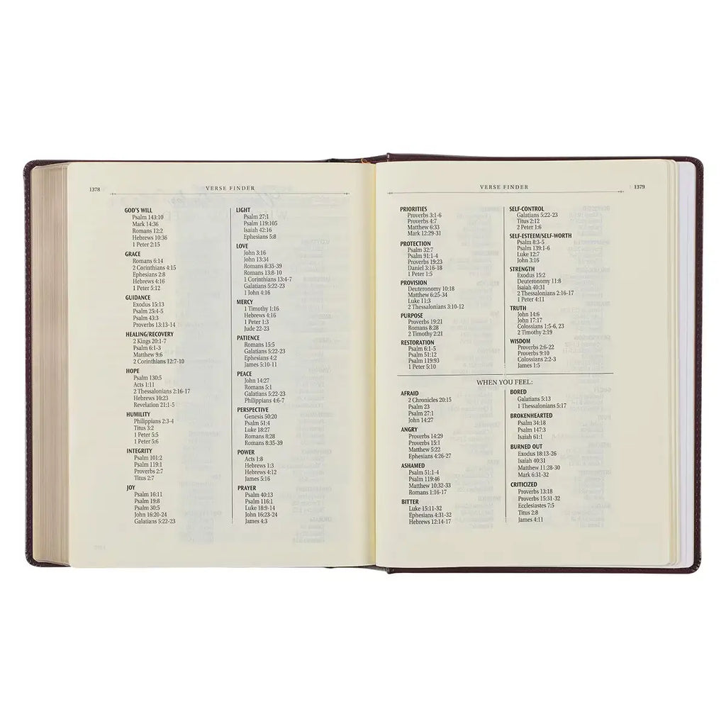 Burgundy Diamond Grid Faux Leather Hardcover Large Print KJV Note-taking Bible