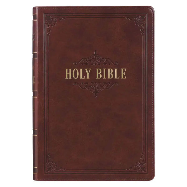 Burgundy Faux Leather Full-Size Giant Print King James Version Bible with Thumb Index