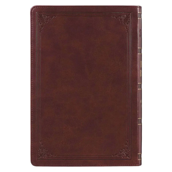Burgundy Faux Leather Full-Size Giant Print King James Version Bible with Thumb Index