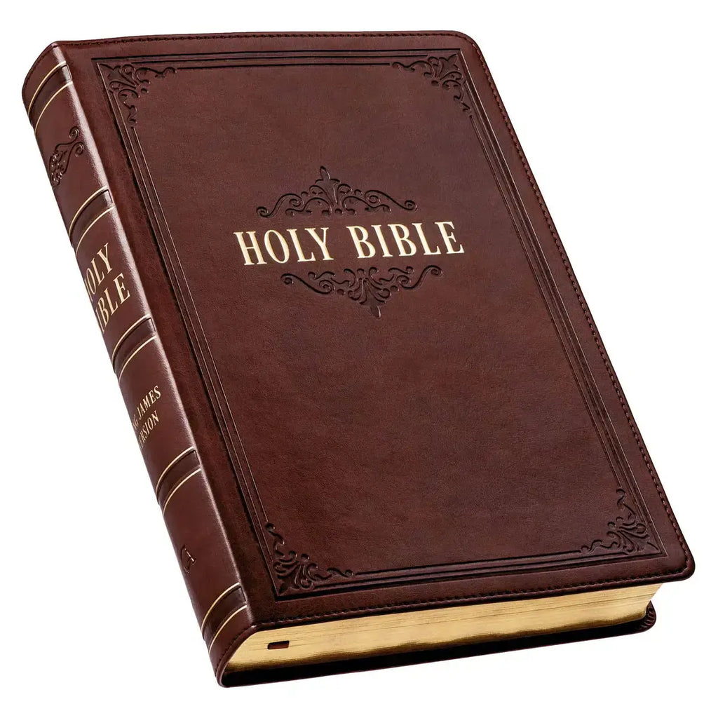 Burgundy Faux Leather Full-Size Giant Print King James Version Bible with Thumb Index