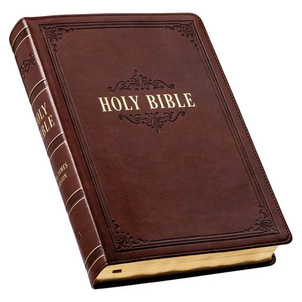 Burgundy Faux Leather Full-Size Giant Print King James Version Bible with Thumb Index