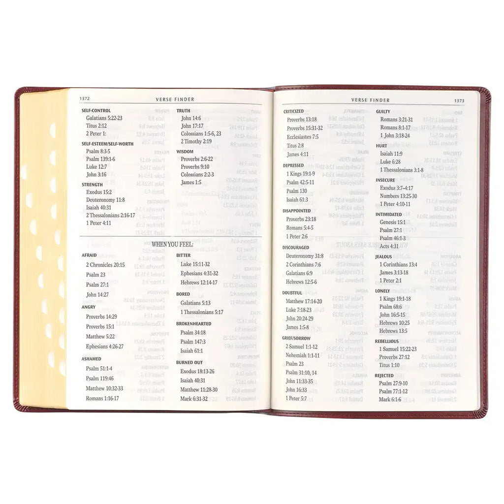 Burgundy Faux Leather Full-Size Giant Print King James Version Bible with Thumb Index
