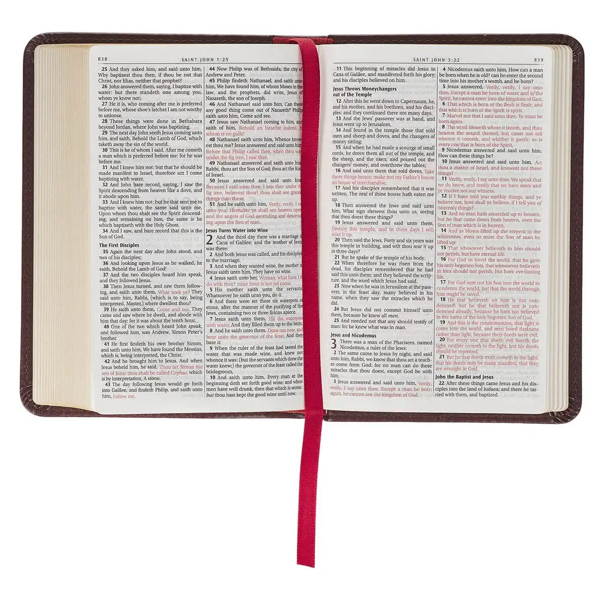 Burgundy Faux Leather King James Version Pocket Bible