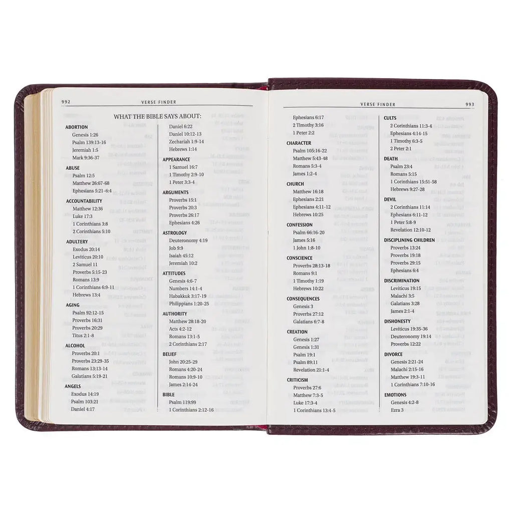 Burgundy Faux Leather King James Version Pocket Bible