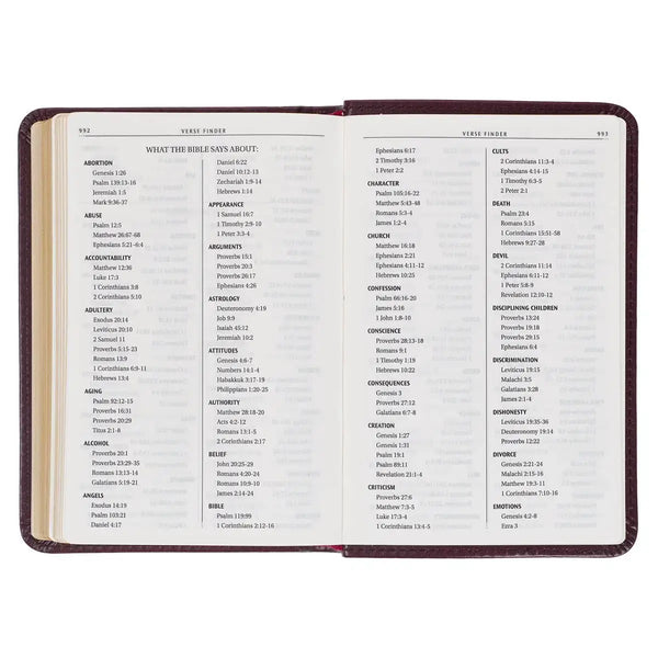 Burgundy Faux Leather King James Version Pocket Bible