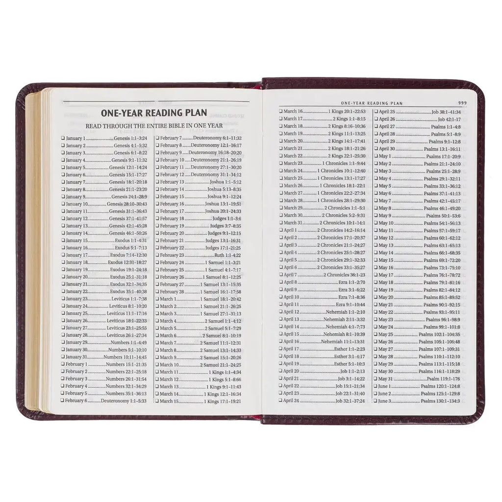 Burgundy Faux Leather King James Version Pocket Bible