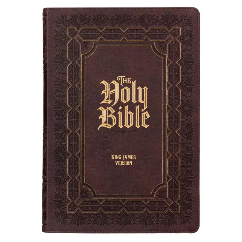 Burgundy Faux Leather Large Print King James Study Bible with Thumb Index Main image