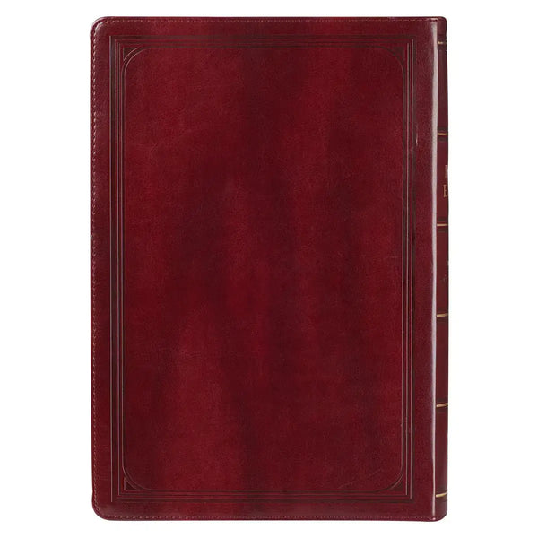 Burgundy Faux Leather Super Giant Print King James Version Bible with Thumb Index