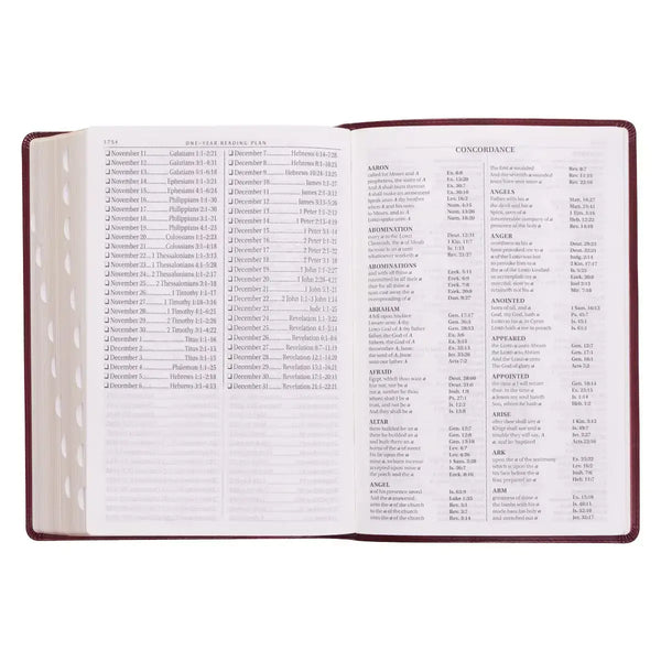 Burgundy Faux Leather Super Giant Print King James Version Bible with Thumb Index