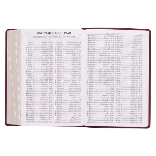 Burgundy Faux Leather Super Giant Print King James Version Bible with Thumb Index