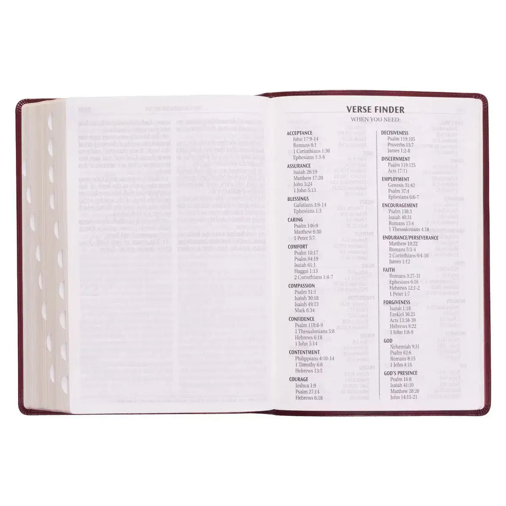Burgundy Faux Leather Super Giant Print King James Version Bible with Thumb Index