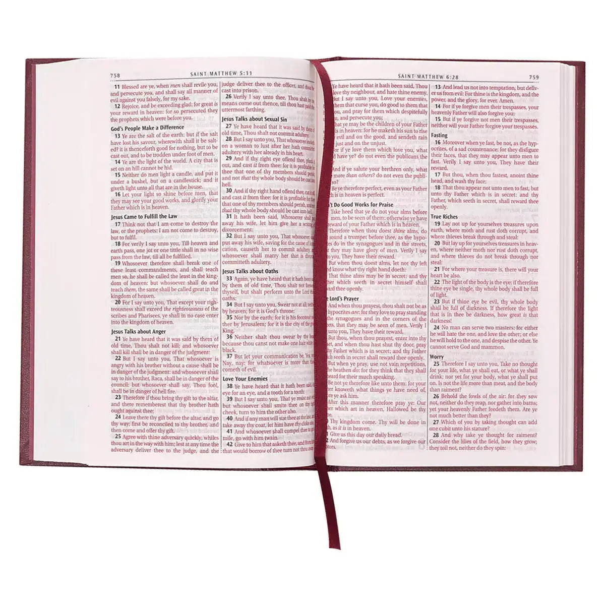 Burgundy Hardcover King James Version Pew Bible