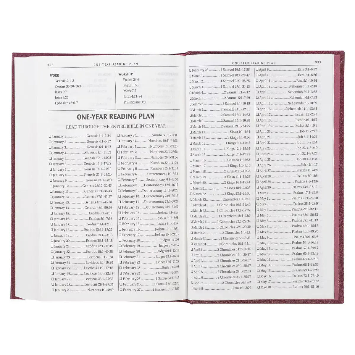 Burgundy Hardcover King James Version Pew Bible