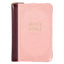 Burgundy & Pink Floral Faux Leather Compact KJV Bible with Zippered Closure