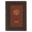 Burgundy & Saddle Tan Faux Leather Large Print King James Version Study Bible with Thumb Index